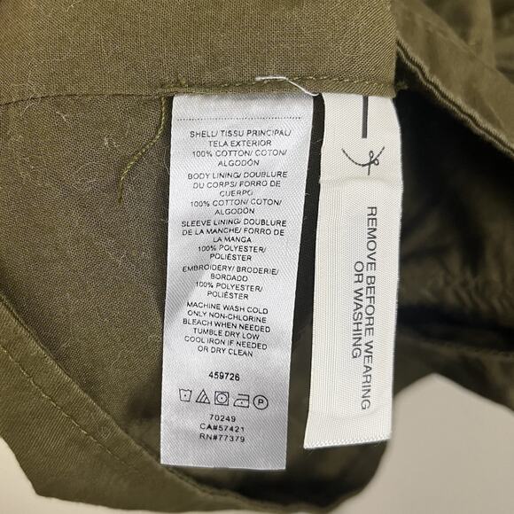 Ann Taylor Floral Embroidered Belted Utility Jacket S Small Military Safari - Picture 7 of 8